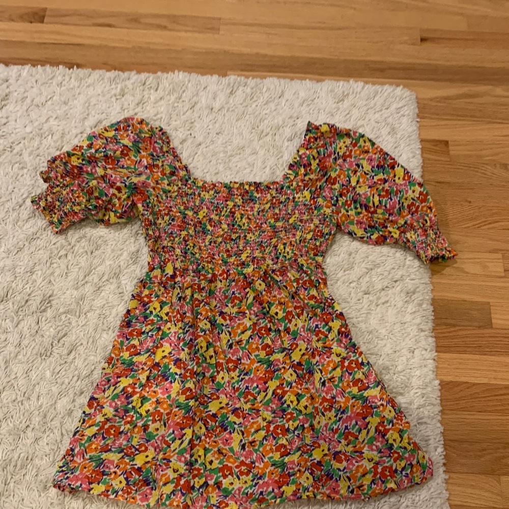RIXO Multicolor Floral Smocked Top